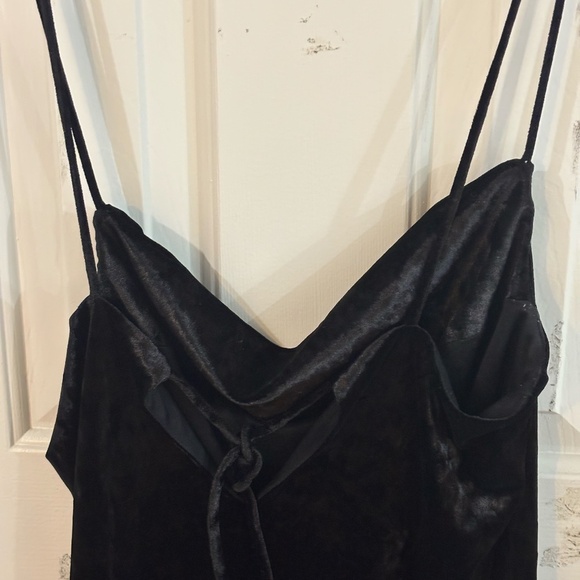velvet black dress tie up sexy 90s style Y2k - Picture 4 of 6